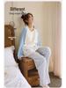 Women's Cloud Cotton Long-Sleeve Pajama Set with Chest Pads - Cute Cartoon Design for Autumn/Winter