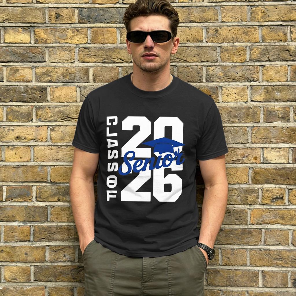 Class of 2026 Senior 2026 Graduation Cotton T Shirt For Unisex Summer Y2K Fun TShirts Round Neck Harajuku Tees Plus Size