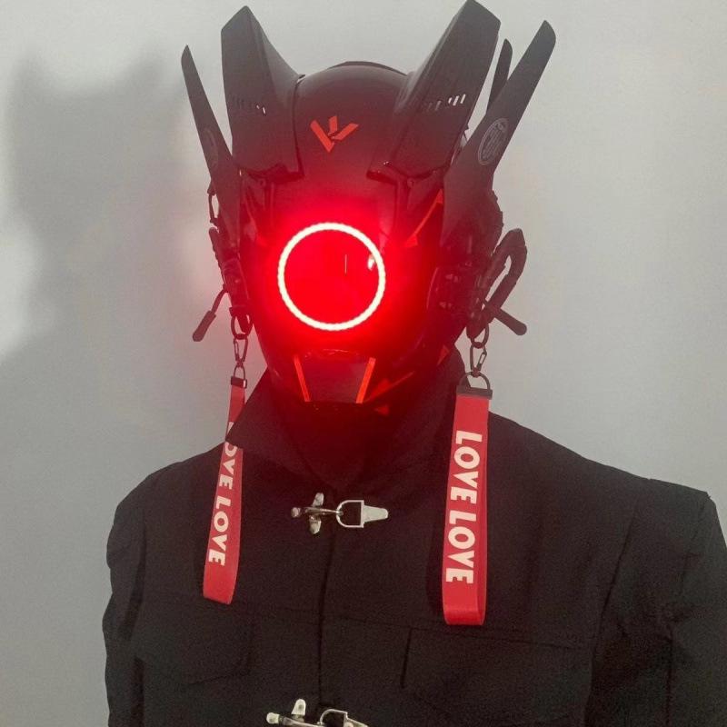 Cyberpunk Predator Mecha Luminous Tactical Mask