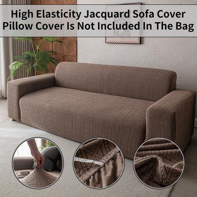 1 Pc Easy-Remove Jacquard Sofa Cover With Skirt Couch Protector Bench Pattern Design Living Room Furniture Cover