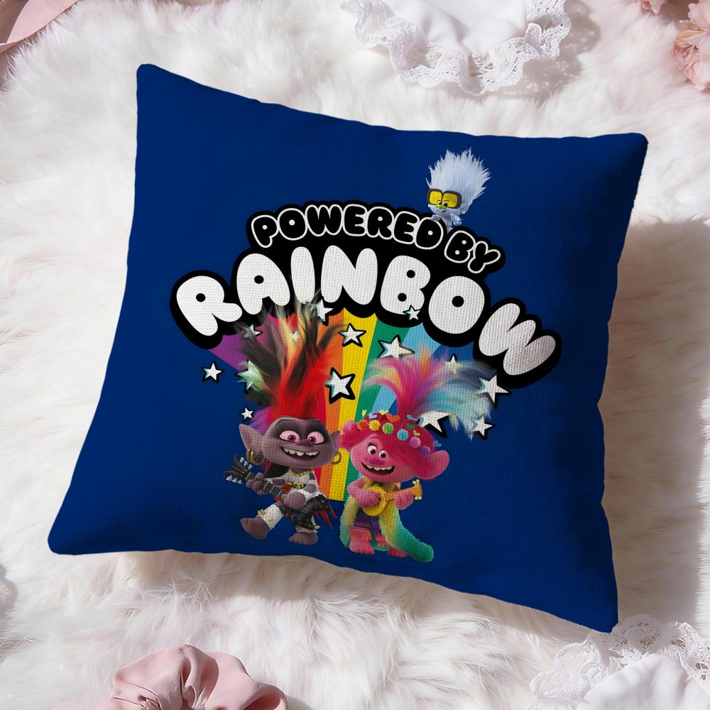 Trolls cute Cushion Cover Premium Comfort Reversible Pillow Cove -Two in One Design for Any Room & Car Interior
