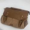 Casual Canvas With Leather Briefcase Men Messenger Bag Flap Pocket Handheld Shoulder Crossbody Bag Business Office Laptop Bags