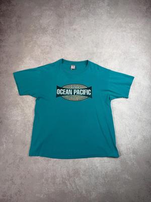 Vintage 1993 Ocean Pacific T-Shirt and Kids Tshirt Blue Large
