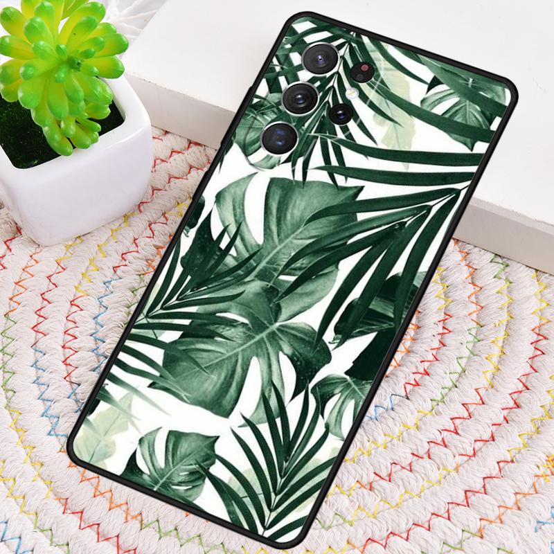 Monstera Flower Tropical Green Leaves Phone Case For Samsung Galaxy Note 10 Pro S26 S25 S24 S23 S22 S21 Plus Ultra Cover