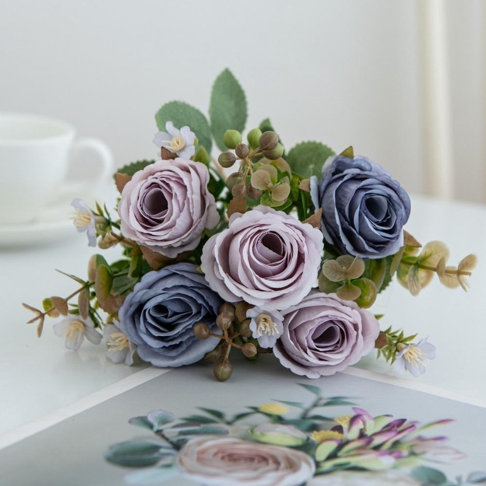 New DIY Silk Artificial Flower Rose Rose Artificial Simulated Bouquet Bridal Garden Bonsai Festival Decoration