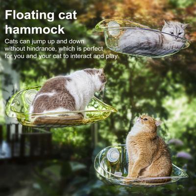 Cat Hammock Transparent Window Hanging Cat Nest with Suction Cup Mount Sunbathing Cat Bed Pet Supplies Cat Perch
