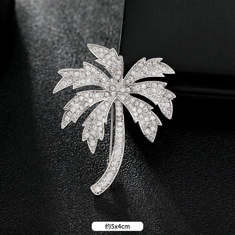 High-end crystal temperament brooch female swan snowflake luxury atmospheric brooch sweater pin suit trendy accessories