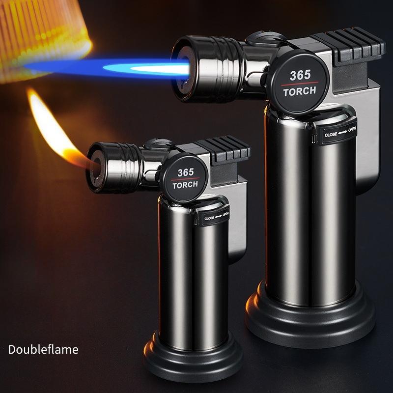New Direct Blue Flame Open Flame Conversion Lighter Windproof Cigar BBQ Portable Flamethrowers Cigarette Accessories Gift