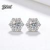 Daily Wear Earrings 1 Pair Stud Hexagonal White Cubic Zirconia