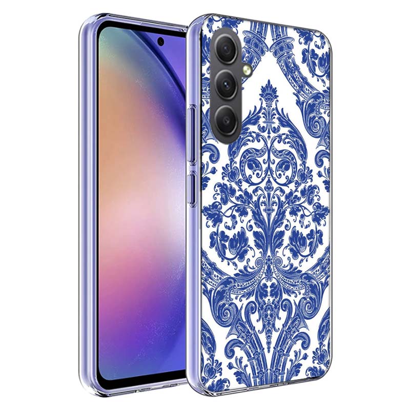 Blue white Porcelain Pattern Phone Case for Samsung A17 A37 A57 A07 A16 A26 A36 A56 A06 A02S A12 A22 A32 A52S A04S A14 A24 A34 A