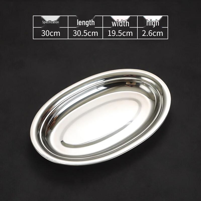 

Food-Grade Stainless Steel Oval Serving Plate