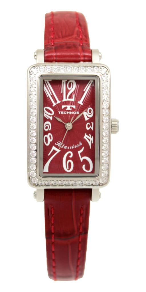 Technos Pave Watch T9935SR Red Women's