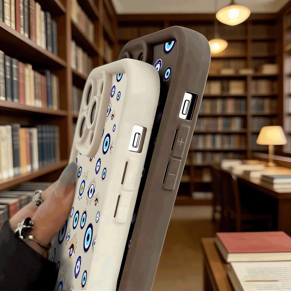 Mixed Evil Eye Pattern Soft TPU Phone Case for iPhone 17 16 15 14 13 12 11 Pro Max Plus Shockproof Anti-Slip Cover