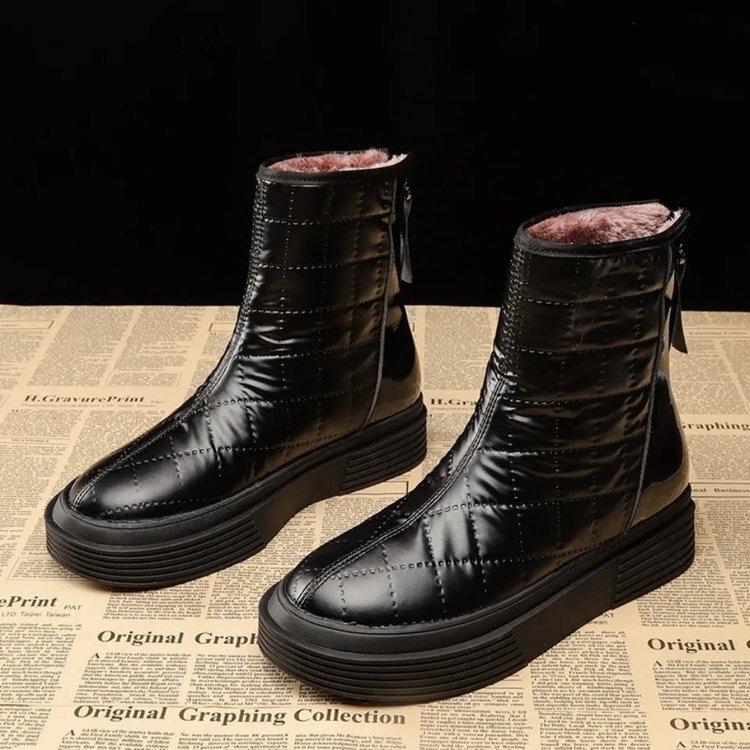 

Bread shoes women s new versatile cotton shoes winter velvet thickened waterproof non-slip Martin boots 35 чорний