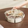 Refrigerator Storage Box with 6/7 Dividers Sealing Lid 360-Degree Rotating Tray Vegetables Shrimp Cocktails Party Appetizers Organizer