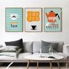 3 Panel Nordic Bilder Tee Kaffee Moderne Abstrakte Druck Leben Zitate Triptychon Modulare Leinwand Malerei Wohnzimmer Dekor