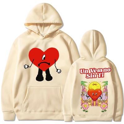 Bad Bunny Hoodie Unisex Fashion Coat Letter Print Hoodies Kids Hip Hop Hoodie Women Sweatshirt Coat Rap Sweat Autumn Winter Clothes Unisex