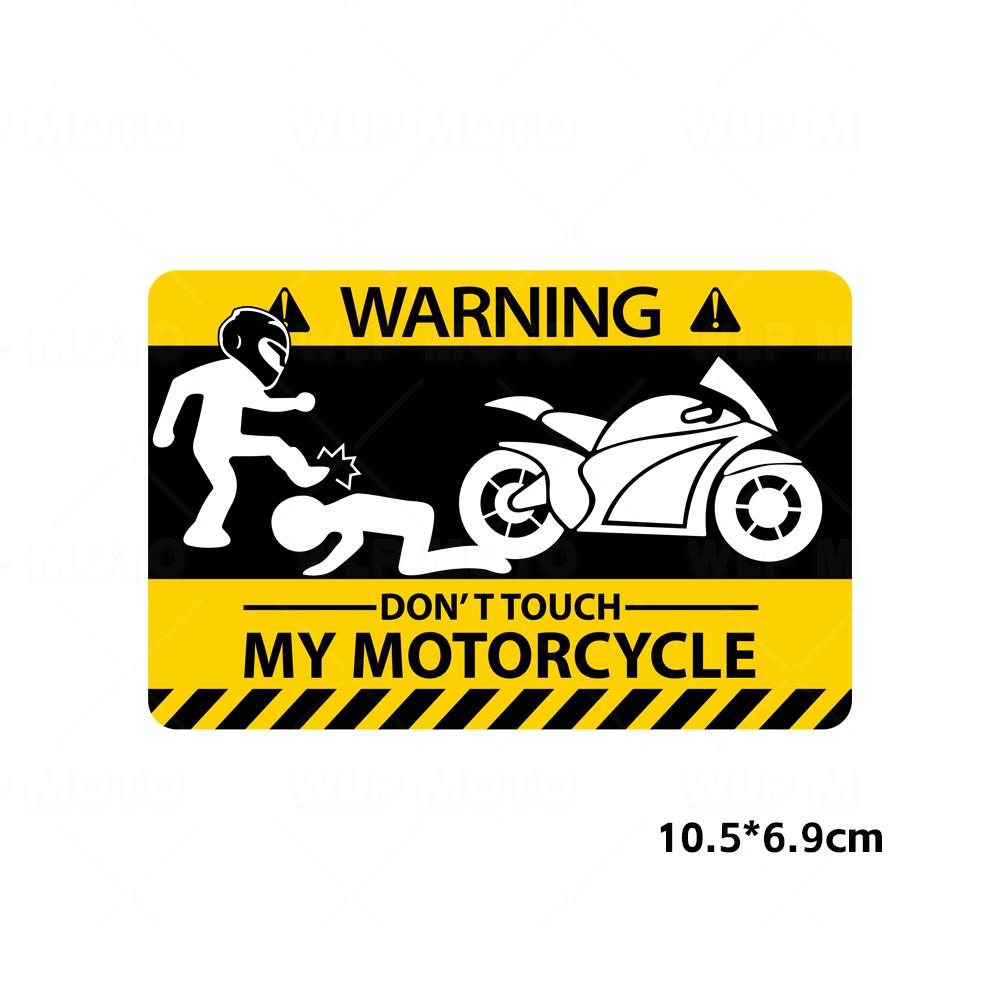 Motorcycle Reflective Stickers "Don't Touch My Motorcycle”Alarm Decal Decor Racing Helmet Fender Rear Window Waterproof Decal