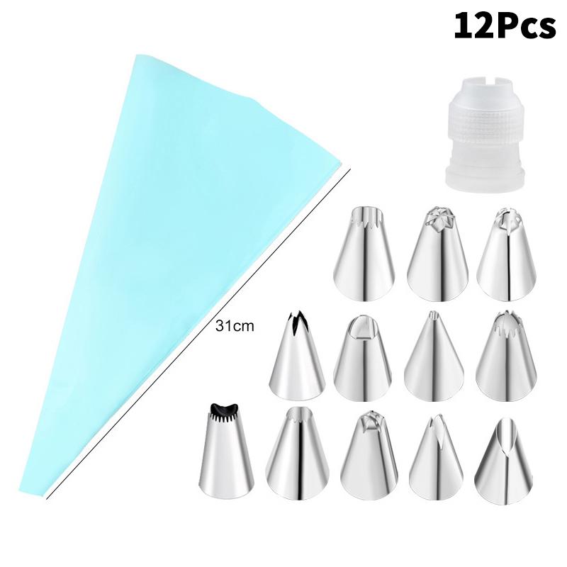Stainless Steel Piping Nozzle Set,Cake Decorating Tools, Cream Glue Piping Nozzles,Thickened EVA Piping Bags