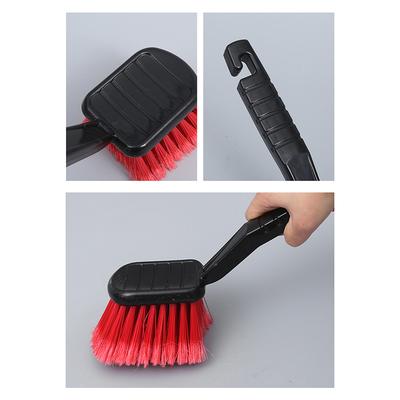 Car Wheel Brush Tire Cleaner With Red Bristle And Black Handle Washing Tools For Auto Detailing Motorcycle Cleaning