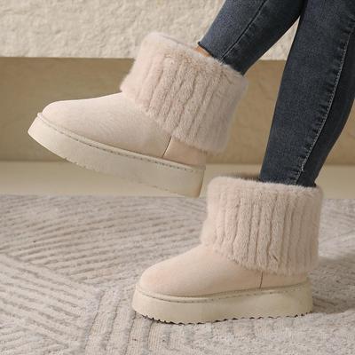 Inverno Mulheres Botas de Neve Quentes de Pelúcia Curtas Sapatos Casuais Novas Botas Chelsea de Pele de Camurça Botas Baixas Plataforma Sapatos Femininos Botas