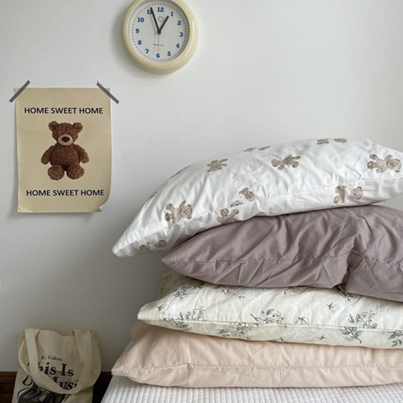 Korean Style 60s Cotton Floral Pillowcase 48x74cm - Single Piece