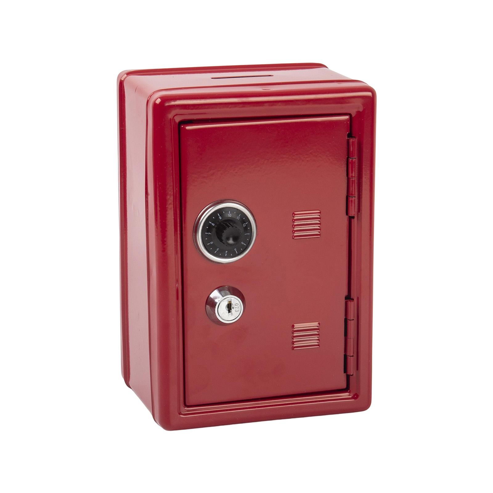 

Mini Safe Money Box with Combination Lock and Key Security Steel Coin Bank Storage Cash Deposit Container for Home Office Use One Size красный