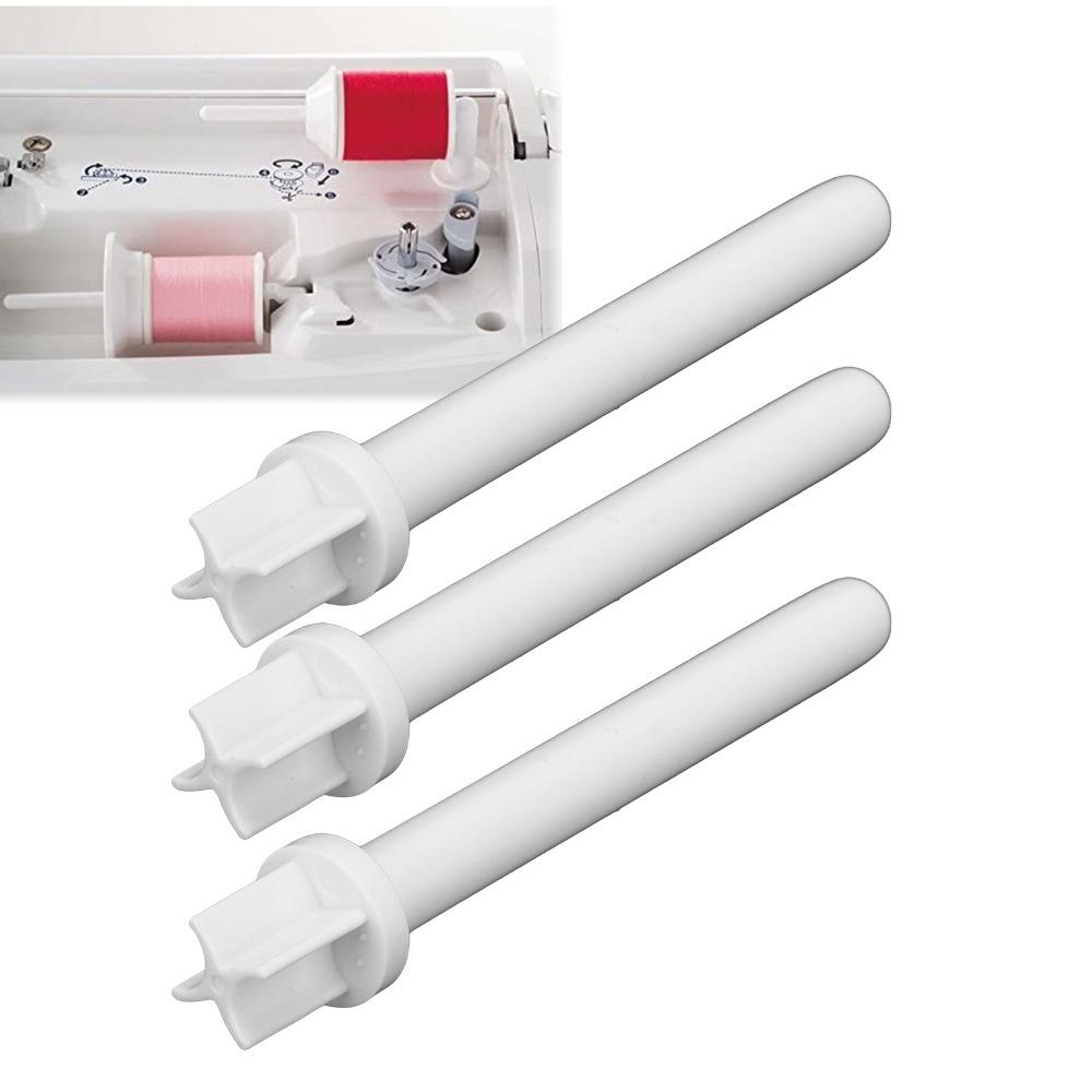 3pcs 3pcs Set Plastic Sewing Machine Spool Easy Install White Spool Pin Replaceable Parts Bobbin Winder Spindle Sewing Machine