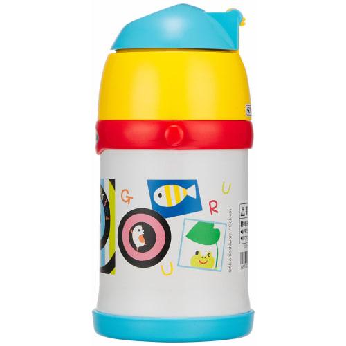 ZOJIRUSHI Water Bottle Straw Shimashima Guruguru Stainless Steel Bottle 0.45L ST-ZH45S-EW