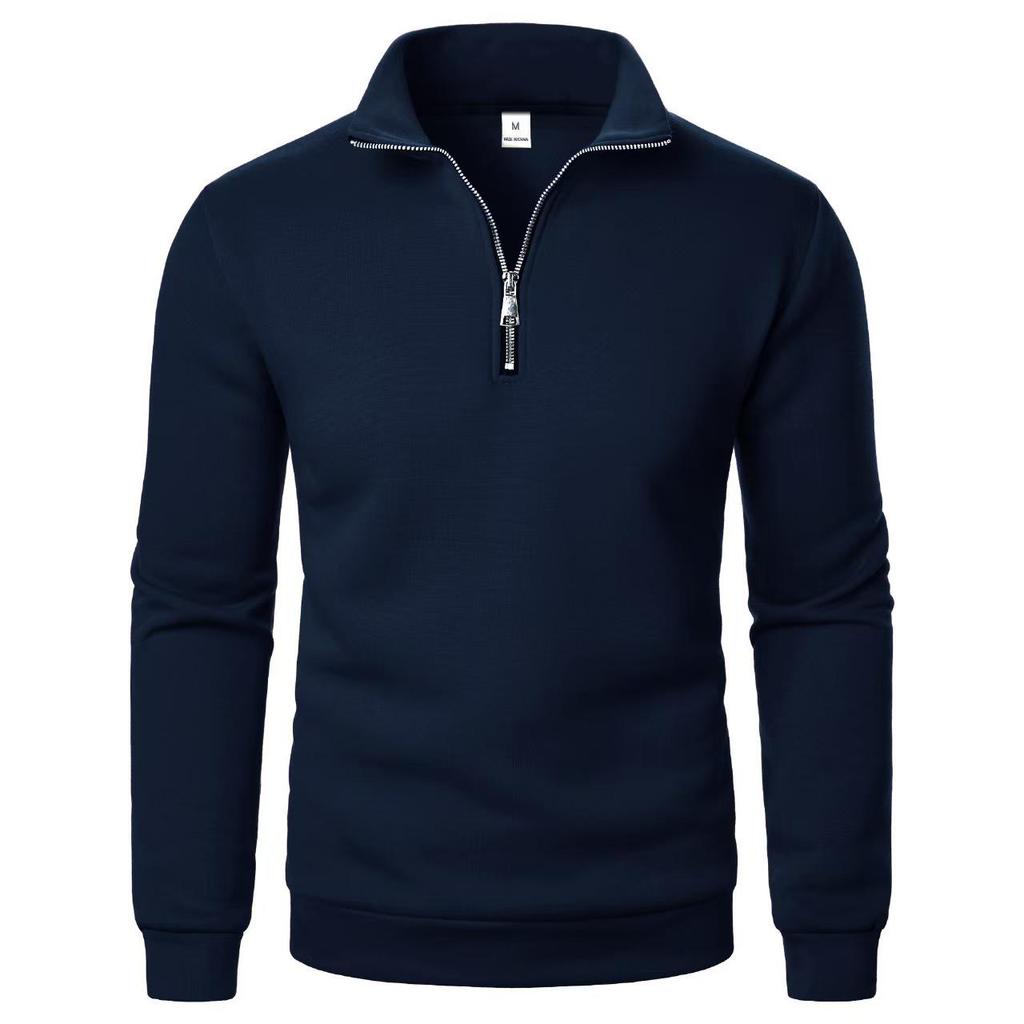 Men's Trendy Half-Zip Stand Collar Casual Hoodie