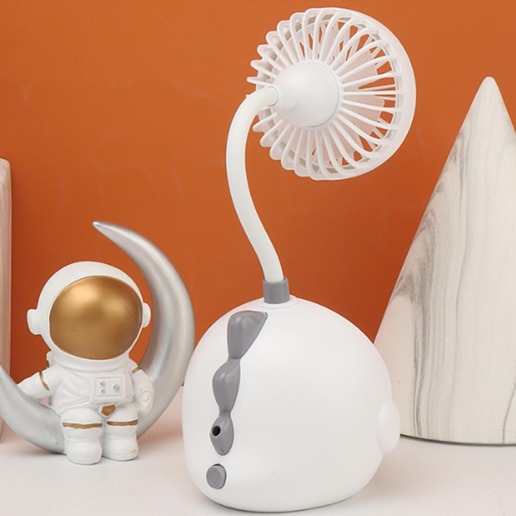 Schreibtischventilator Cartoon Dinosaurier Leise USB Wiederaufladbar Multifunktional Tragbar Stifthalter Schreibtischventilator
