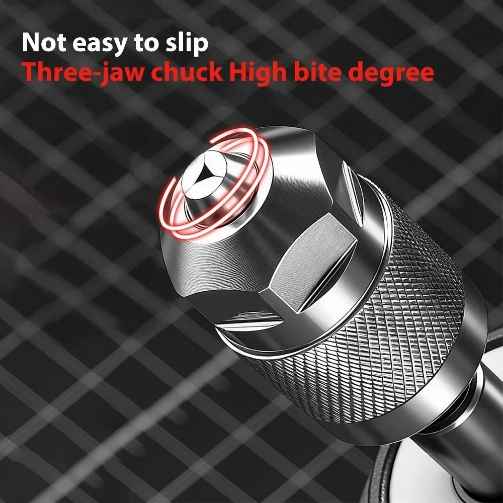 Self-Tightening Drill Chuck Adapter Hexagonal Handle 1/4 Inch Pneumatic Drill Chuck 1.5-6.5mm Hex Shank 3-Jaw Chuck Woodworking