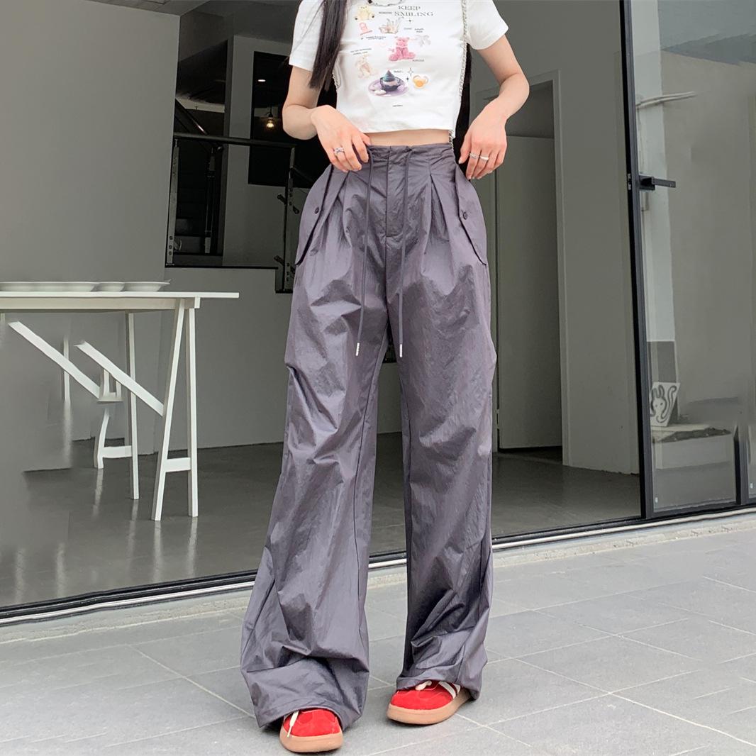 

Unisex Japanese Retro Wide-Leg Pants: Autumn 2024 Casual Floor-Length Style 2XL темно-серого
