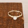 Moonstone Twisted Band 925 Sterling Silver Two Tone Ring, Minimalist Moonstone Ring, Handmade Stacking Ring, Gift for Her