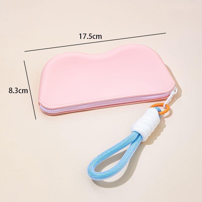 Soft Silicone Zipper Glasses Bag Sunglasses Waterproof Storage Protective Cover Hanging Bag Coin Purses Dustproof Glasses Box