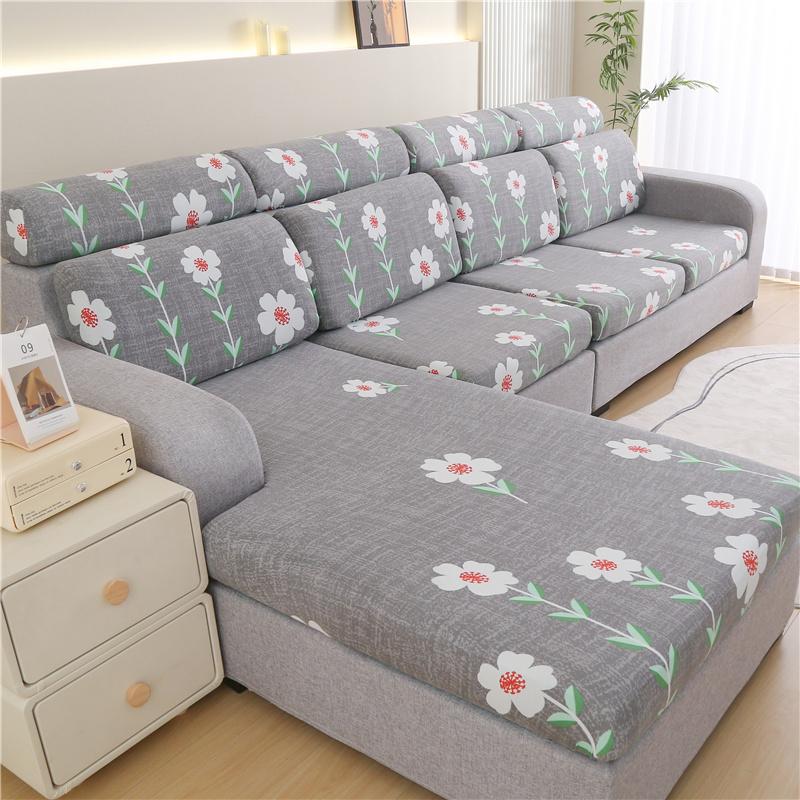 Stretch Printed Stretch Sofa Seat Cushion Cover Backrest Cover Protector for Couch Sofa Cover L Shape Chaselong Slipcovers