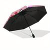 Hello Kitty,Teddy Bears Automatic Folding Umbrella-Simple 8-Rib Design, Bright Cartoon Pattern, Durable Iron Frame, Suitable For Travel, Out