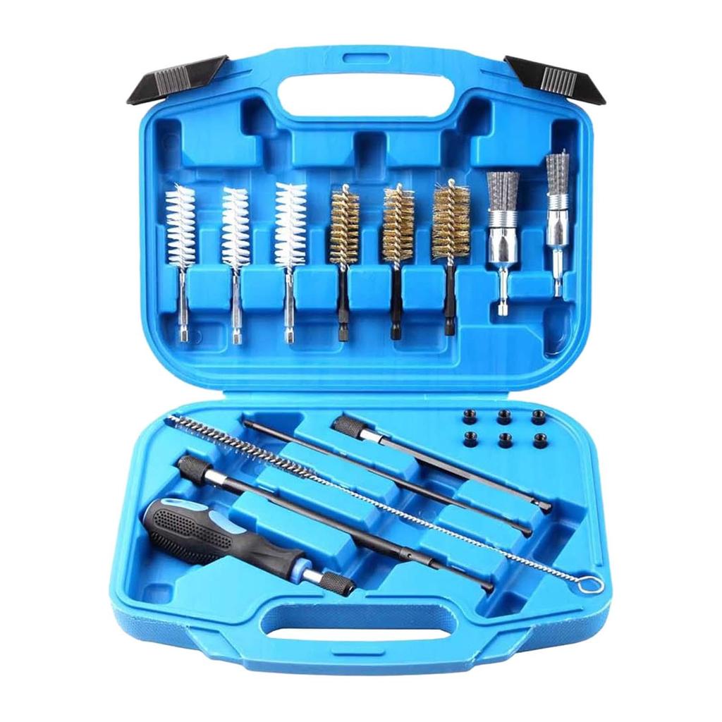 Car Fuel Injector Cleaner Set Multifunction Wire Brush Adapter Oil Nozzle Clean Set for Universal Vehicle Truck Injector Seats
