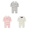 Baby Long Sleeve Cotton Romper With Bow For Toddler Crawling And Play