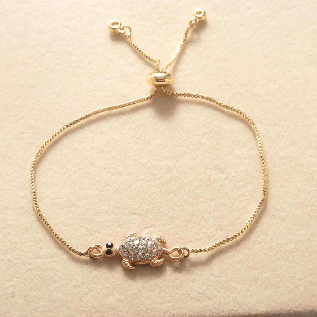 Elegant Turtle Rhinestone Adjustable Bracelet for Women - Light Luxury with Southeast Asian Market Inspiration