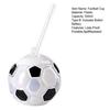 Borraccia da Calcio con Cannuccia, Tazza di Plastica a Forma di Pallone da Calcio da 500 ml, Bicchiere Termico per Bevande Sportive con Coperchio per il Giorno della Partita, Regalo per tifosi