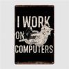 Geek Cats Saying Metal Sign Club Designing Party Plates Poster Tin Sign Poster