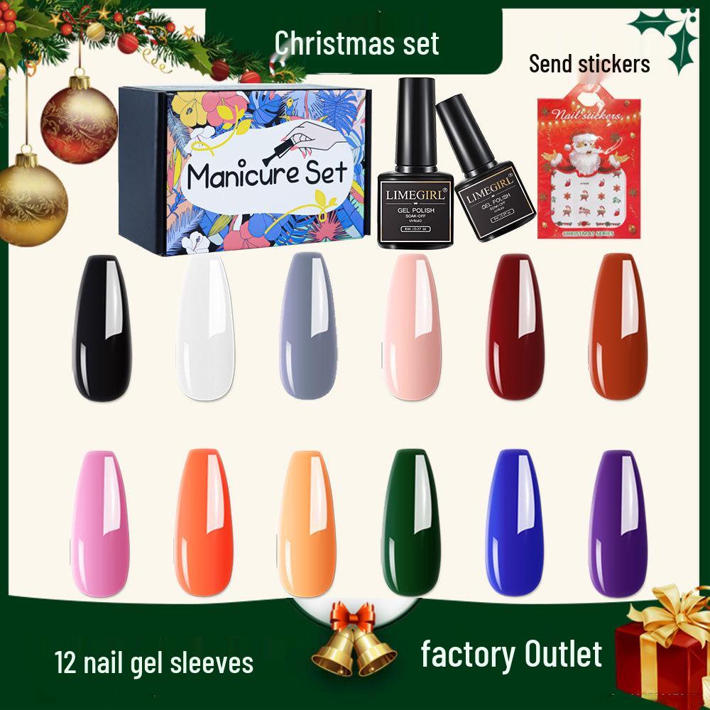 

Christmas Gel Polish Nail Art Set - Anti-Spill, Available in 12pcs or 6pcs