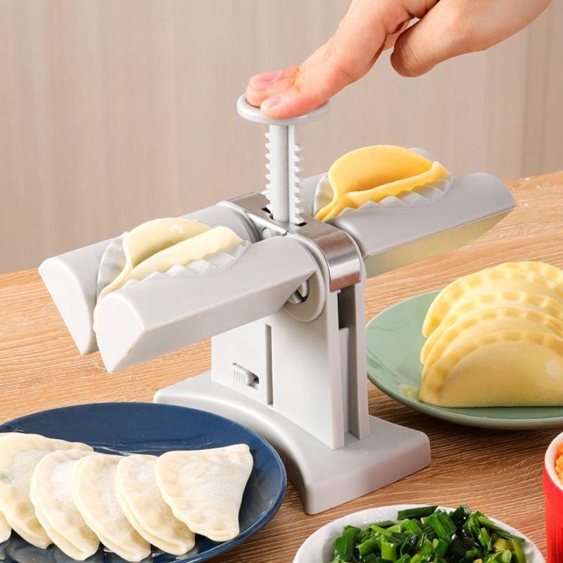 Dumpling Maker Machine Household Double Head Automatic Dumpling Mould Empanada Maker Press Potsticker Hand Pie Maker Kitchen
