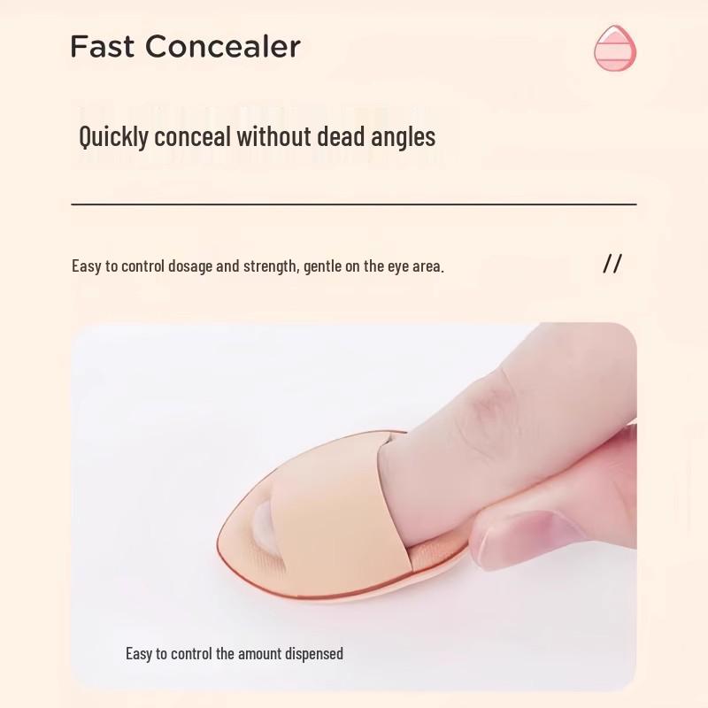 Dreieckspuderquaste: Nicht saugfähig, Doppelte Verwendung für Nass/Trocken. Spitze zum Setzen, Fingerkissen, Perfekt für Concealer & flüssige Foundation.