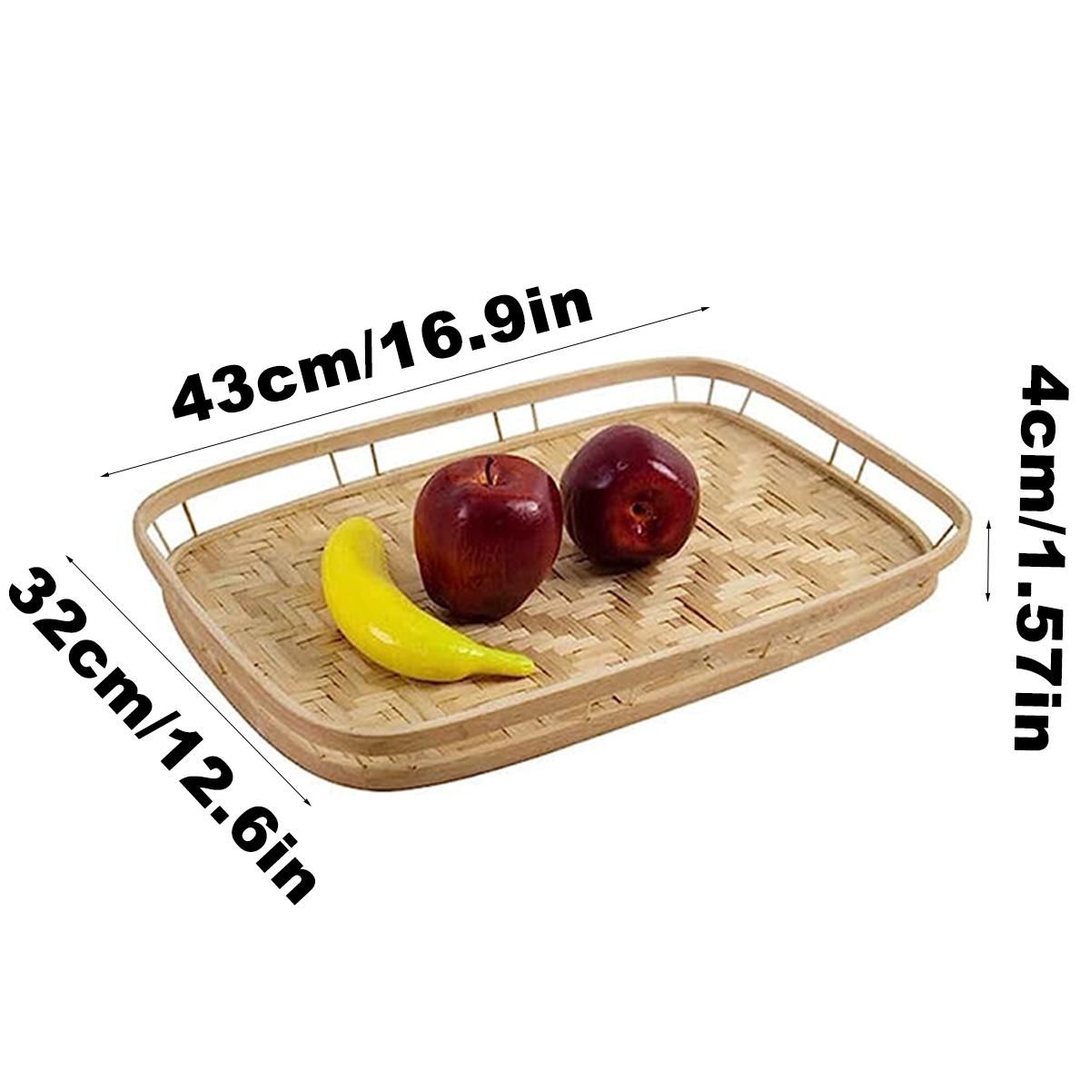 

Подносы из бамбуковой лозы для еды и напитков, прямоугольные подносы для завтрака. Декоративные подносы из бамбукового дерева