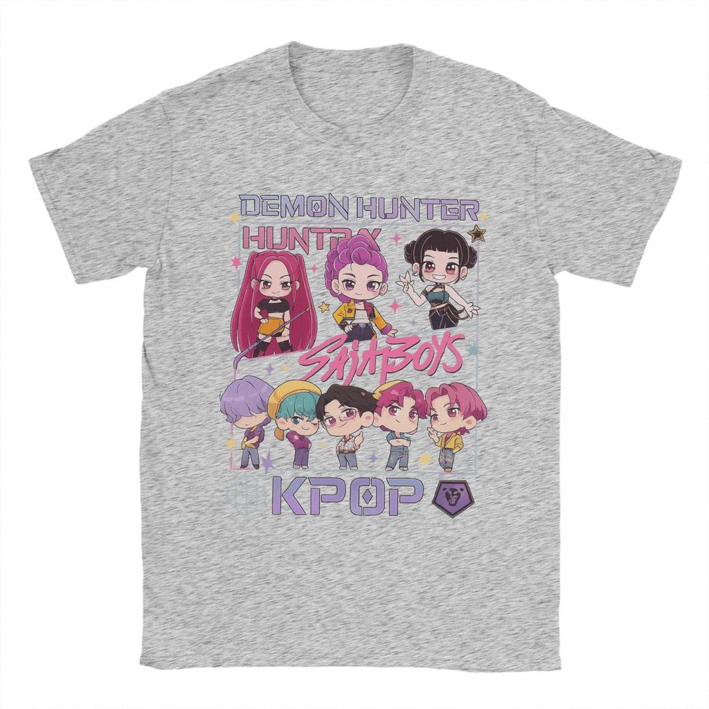 Saja Boys And Huntrix Girls Rumi Zoey Mira Kpop Demon Hunters T Shirt Summer Hip Hop T Shirts Men Cotton O Neck Oversize Clothes
