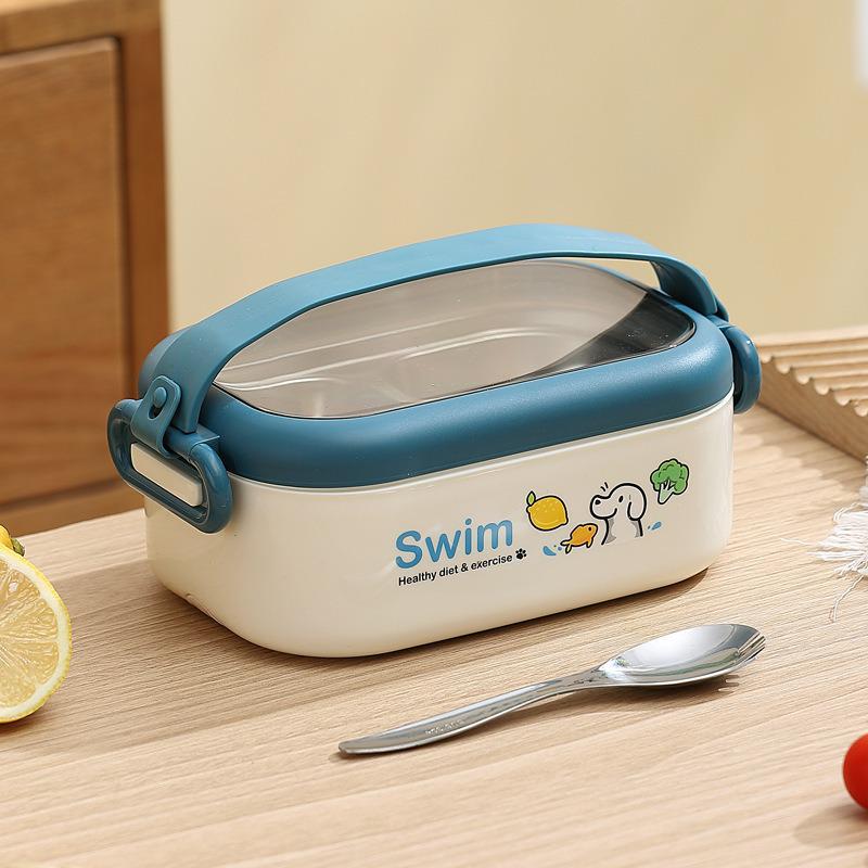 Doppellagige isolierte Lunchbox für Damen: Kompakter Edelstahl-Mahlzeitbehälter zum Abnehmen, ideal für Studenten & Berufstätige