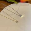 Kleine quadratische Zirkon Anhänger Halskette Mode einfache Frauen Luxus elegante glänzende Schlüsselbein Kette Halsketten Schmuck Party Geschenke Zubehör