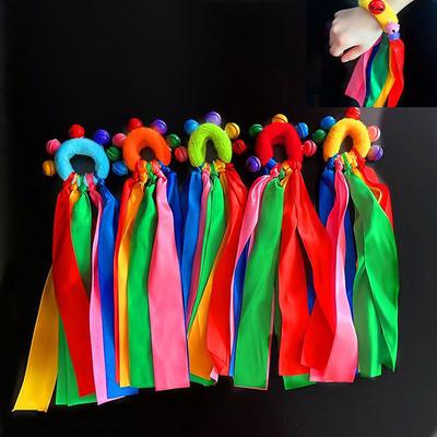 1 Pièce Ruban de Poignet pour Enfants Sports d'Équipe Pompon Cheerleading Grand Match Pom Club Accessoires de Danse Bracelet Élastique avec Corde Élastique
